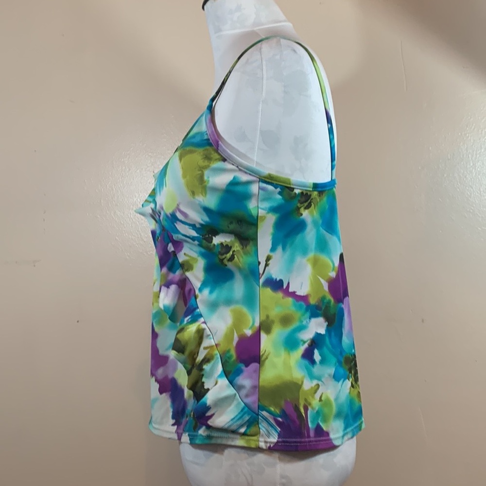 Caribbean Joe Island Supply Co. Sz 14 Watercolor Tankini Top - Picture 4 of 9